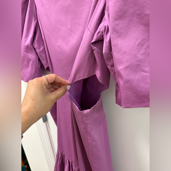 Veronica Beard Iker Cutout Ruffled Cotton-Blend Poplin Mini Dress Size 6 - Picture 5 of 13